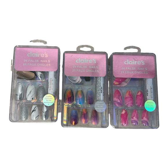 New Claires 3 packs of false nails - Picture 1 of 2